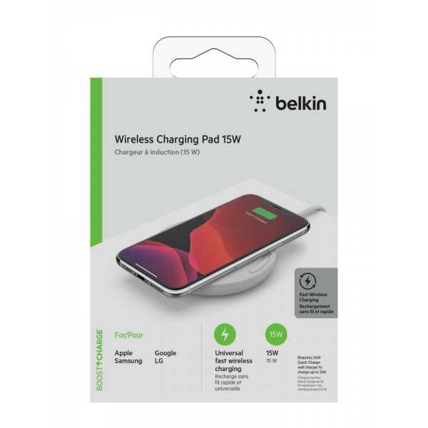 Cargador inalámbrico Belkin BOOST Charge 15W Blanco