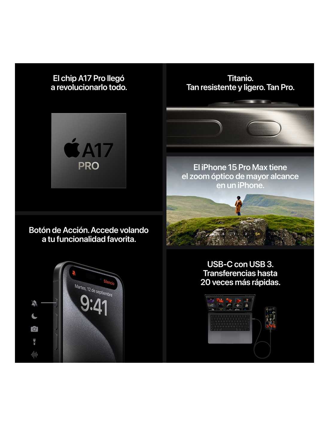 El iPhone 15 Pro tiene los marcos de titanio, USB-C, A17 Pro y un